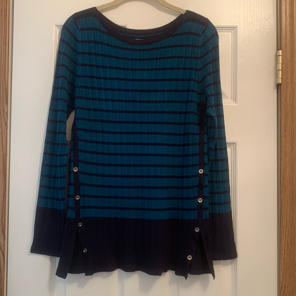 Croft & Barrow blue and black striped sweater